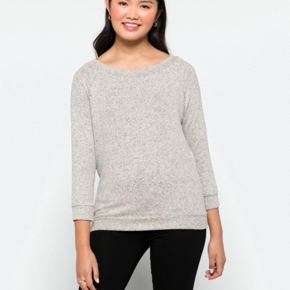 Market & Spruce Gray Crew Neck Sweater